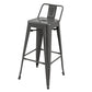 Giri 30 Inch Barstool Chair Footrest and Tapered Legs Light Gray Metal By Casagear Home BM311906