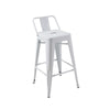 Giri 30 Inch Barstool Chair Footrest and Tapered Legs White Metal Finish By Casagear Home BM311908