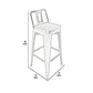 Giri 30 Inch Barstool Chair Footrest and Tapered Legs White Metal Finish By Casagear Home BM311908