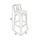 Giri 30 Inch Barstool Chair Footrest and Tapered Legs White Metal Finish By Casagear Home BM311908