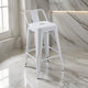 Giri 30 Inch Barstool Chair, Set of 4, Footrest and Tapered Legs, White Metal Finish