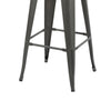 Giri 26 Inch Counter Stool Chair Footrest and Tapered Legs Gray Metal By Casagear Home BM311909