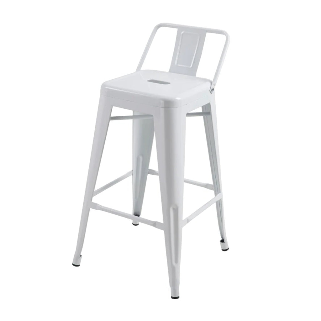 Giri 26 Inch Counter Stool Chair Footrest and Tapered Legs White Metal By Casagear Home BM311910