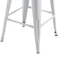 Giri 26 Inch Counter Stool Chair Footrest and Tapered Legs White Metal By Casagear Home BM311910