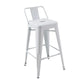 Giri 26 Inch Counter Stool Chair Footrest and Tapered Legs White Metal By Casagear Home BM311910