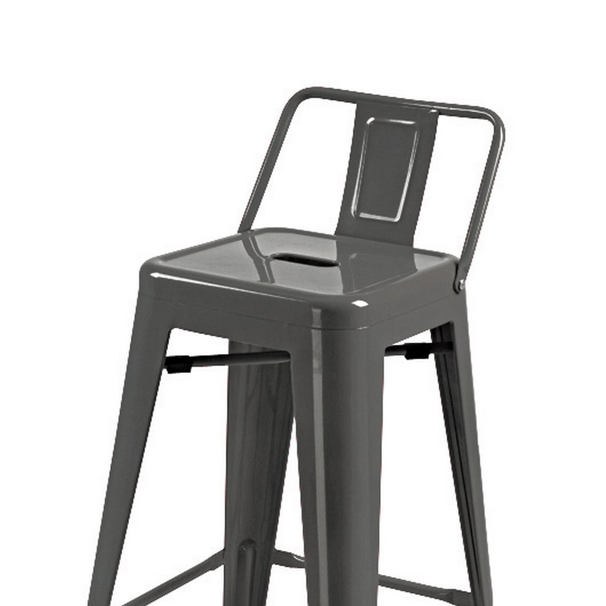 Giri 26 Inch Counter Stool Chair Footrest and Tapered Legs Light Gray By Casagear Home BM311911