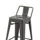 Giri 26 Inch Counter Stool Chair Footrest and Tapered Legs Light Gray By Casagear Home BM311911