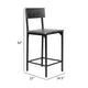 25 Inch Counter Stool Chair Brown Wood Seat and Back Black Metal Legs By Casagear Home BM311917