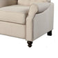 35 Inch Push Back Recliner Chair Beige Tufted Fabric Black Wood Legs By Casagear Home BM311919