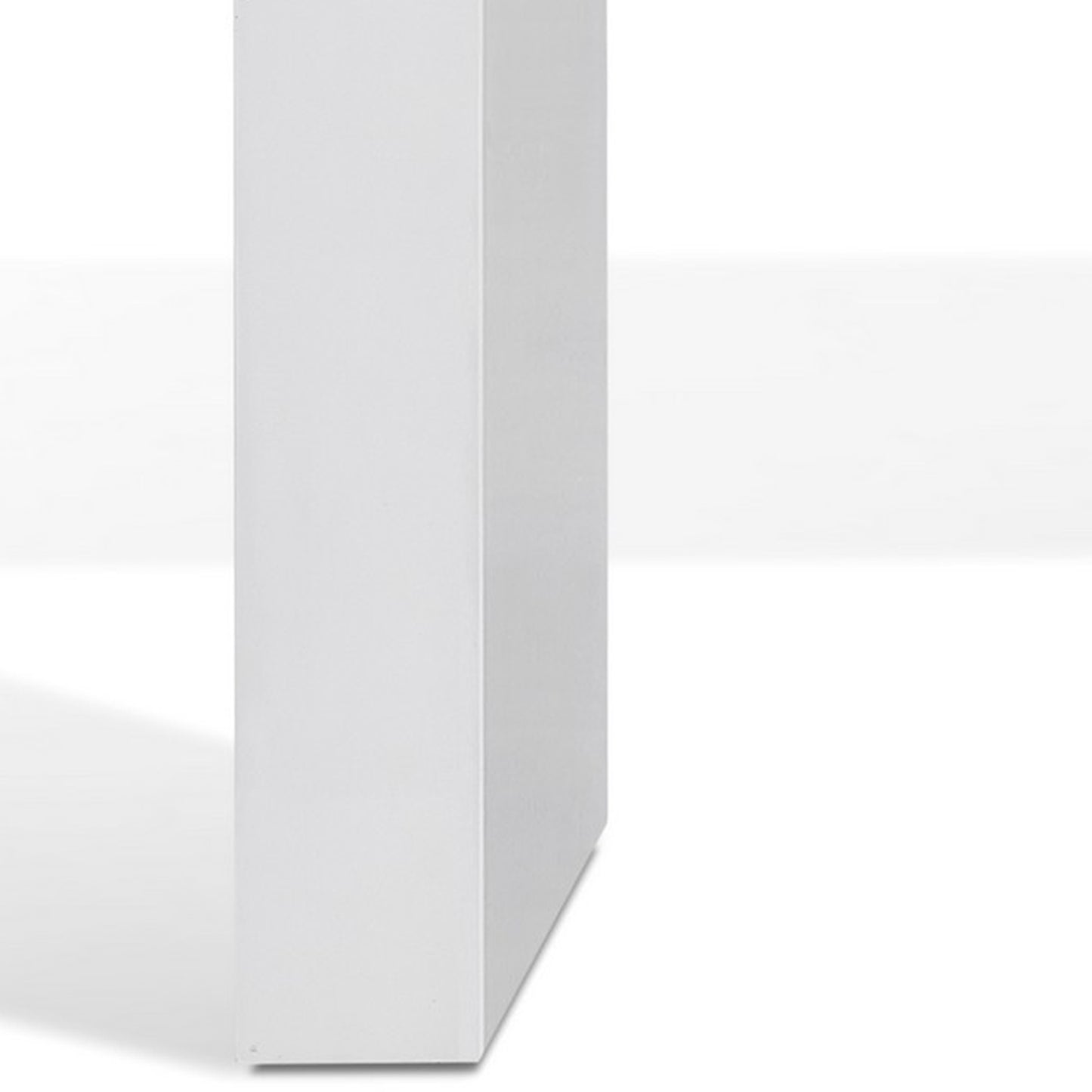 Libi 47 Inch Console Table Minimalist Rectangular Top Lacquered White By Casagear Home BM311921