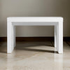 Libi 47 Inch Console Table, Minimalist Rectangular Top, Lacquered White By Casagear Home