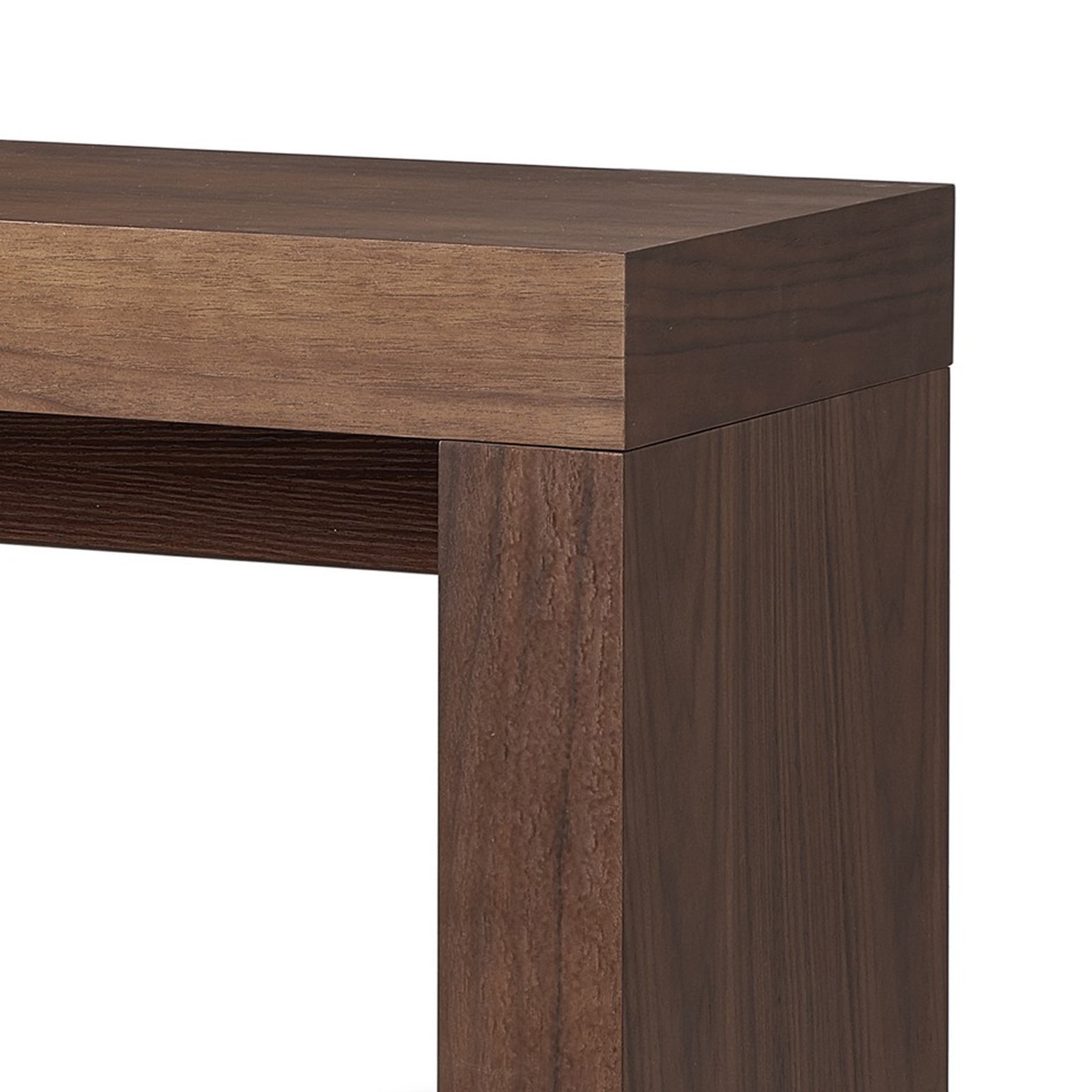 Libi 47 Inch Console Table Minimalist Rectangular Top Lacquered Brown By Casagear Home BM311922