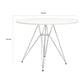 Riha 36 Inch Dining Accent Table Round Top Angled Chrome Legs White By Casagear Home BM311926