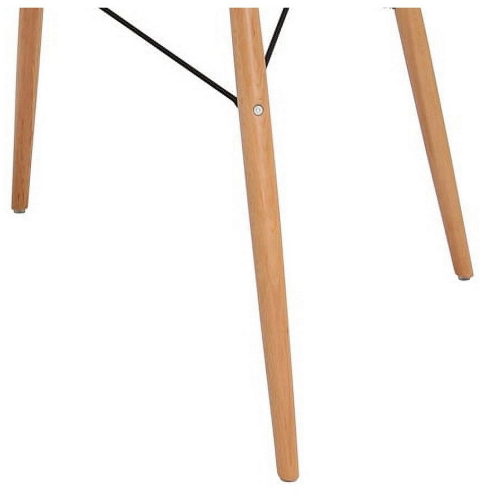 Riha 36 Inch Dining Accent Table Round Top Beech Wood White and Brown By Casagear Home BM311927