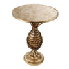 27 Inch Accent Side Table Turned Pineapple Motif Design Round Top Gold By Casagear Home BM311937