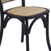 38 Inch Dining Chairs Set of 2 Stackable Woven Cane Beech Wood Black By Casagear Home BM311942