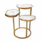 18 Inch Accent Side Table 3 Tier Design White Agate Top Gold Iron Base By Casagear Home BM311946