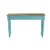 52 Inch Console Sofa Table Rectangular Turned Legs Fir Wood Teal Blue By Casagear Home BM311950