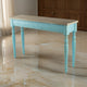 52 Inch Console Sofa Table, Rectangular, Turned Legs, Fir Wood, Teal Blue By Casagear Home