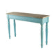 52 Inch Console Sofa Table Rectangular Turned Legs Fir Wood Teal Blue By Casagear Home BM311950