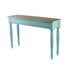 52 Inch Console Sofa Table Rectangular Turned Legs Fir Wood Teal Blue By Casagear Home BM311950