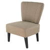 28 Inch Accent Chair Padded Back Black Legs Beige Fabric Upholstery By Casagear Home BM311952