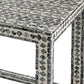 Set of 2 Nesting Side End Tables Capiz Inlaid Design Gray and White By Casagear Home BM311954