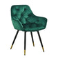 25 Inch Accent Dining Chair Curved Back Gold Green Velvet Upholstery By Casagear Home BM311957