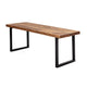 52 Inch Side Dining Bench Black Iron Base Mango Wood Natural Brown By Casagear Home BM311959