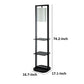 74 Inch Floor Lamp with 2 Shelves Round Lampshade Black Iron White By Casagear Home BM311962