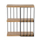 35 Inch 3 Tier Decorative Display Shelves Black Iron Fir Wood Brown By Casagear Home BM311963