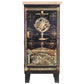 39 Inch Small Accent Cabinet 2 Drawers Door Celestial Design Black By Casagear Home BM311964