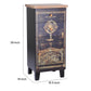 39 Inch Small Accent Cabinet 2 Drawers Door Celestial Design Black By Casagear Home BM311964