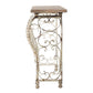 55 Inch Console Sofa Table with Scrollwork Iron Curved Base Wood White By Casagear Home BM311965