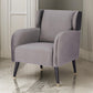 Kine 31 Inch Accent Armchair, Splayed Legs, Wood, Gray Fabric Upholstery By Casagear Home