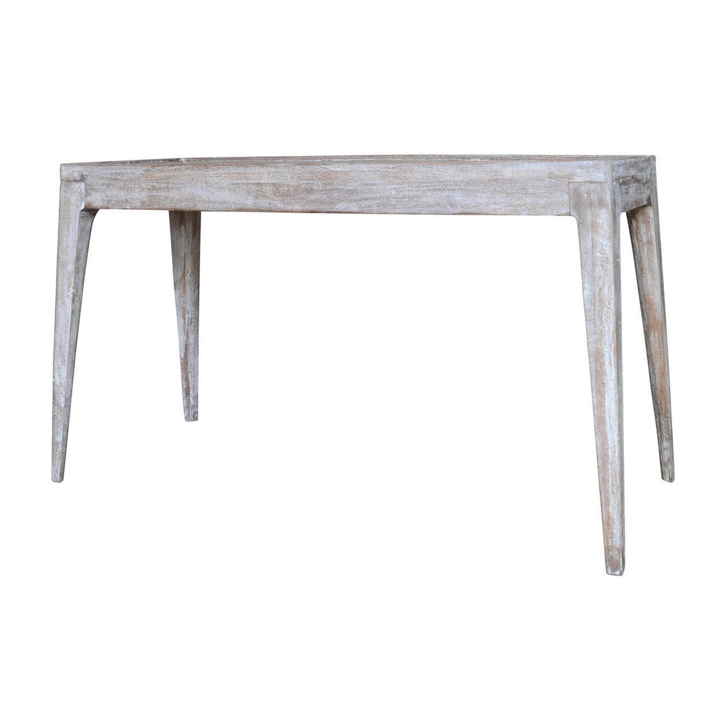 50 Inch Console Sofa Table Cottage Inspired Mango Wood Distressed White By Casagear Home BM311971