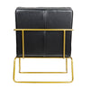 30 Inch Accent Chair Gold Iron Frame Channel Tufted Black Faux Leather By Casagear Home BM311972