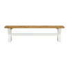 70 Inch Dining Bench, White X Leg Trestle Base, Acacia Wood, Brown Seat By Casagear Home