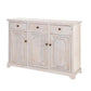 54 Inch Sideboard Buffet Cabinet 3 Drawers 3 Doors Wood Frame White By Casagear Home BM311991