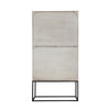 Jen 79 Inch Accent Cabinet Armoire Iron Stand Cream White Acacia Wood By Casagear Home BM311998