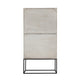 Jen 79 Inch Accent Cabinet Armoire Iron Stand Cream White Acacia Wood By Casagear Home BM311998