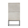 Jen 79 Inch Accent Cabinet Armoire Iron Stand Cream White Acacia Wood By Casagear Home BM311998