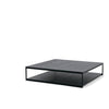 Cid Rive 48 Inch Coffee Table Square Top Shelf Black Ash Veneer Iron By Casagear Home BM312006