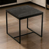 Cid Rive 16 Inch Side End Table, Iron Legs, Square Black Ash Veneer Top By Casagear Home