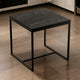 Cid Rive 16 Inch Side End Table, Iron Legs, Square Black Ash Veneer Top By Casagear Home