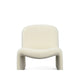 32 Inch Accent Chair Curved Sloped Back Off White Fabric Upholstery By Casagear Home BM312011