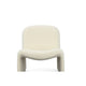 32 Inch Accent Chair Curved Sloped Back Off White Fabric Upholstery By Casagear Home BM312011