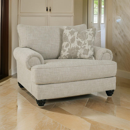 Ashley Asen 51" Oversize Chair, Rolled Arms, Beige Polyester