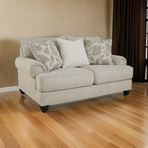 Ashley Asen 71" Loveseat, 2 Accent Pillows, Beige Polyester