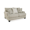 Asen 71 Inch Loveseat with 3 Accent Pillows Roll Arms Polyester Beige By Casagear Home BM312016